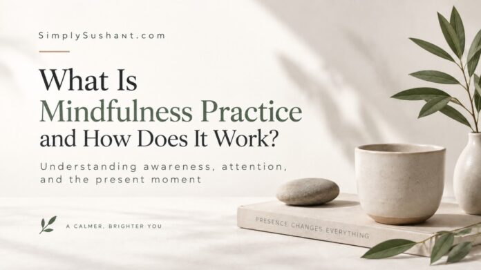What Is Mindfulness Practice and How Does It Work What is mindfulness practice and how does it work for beginners through awareness, attention, and present moment practice